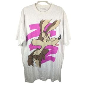 Vintage College Wear 1993 Warner Bros Looney Tunes Wile E Coyote sleep shirt OS